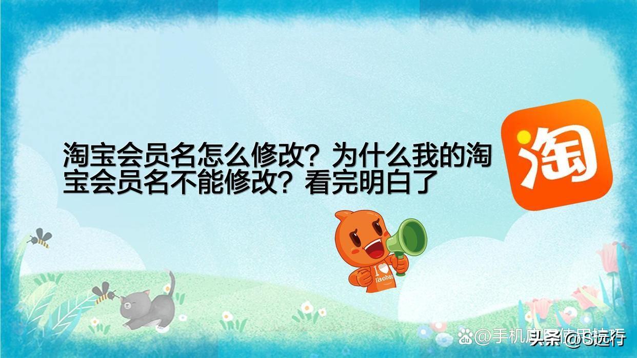 淘宝用户名怎么改名称？改不了怎么回事？