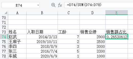 销售占比怎么算？excel销售额所占百分比计算公式和教程是什么？