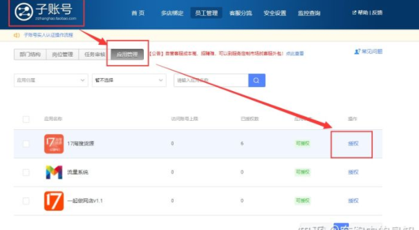 淘宝子账号怎么开通所有权限？子账号申诉的权限在哪里设置？