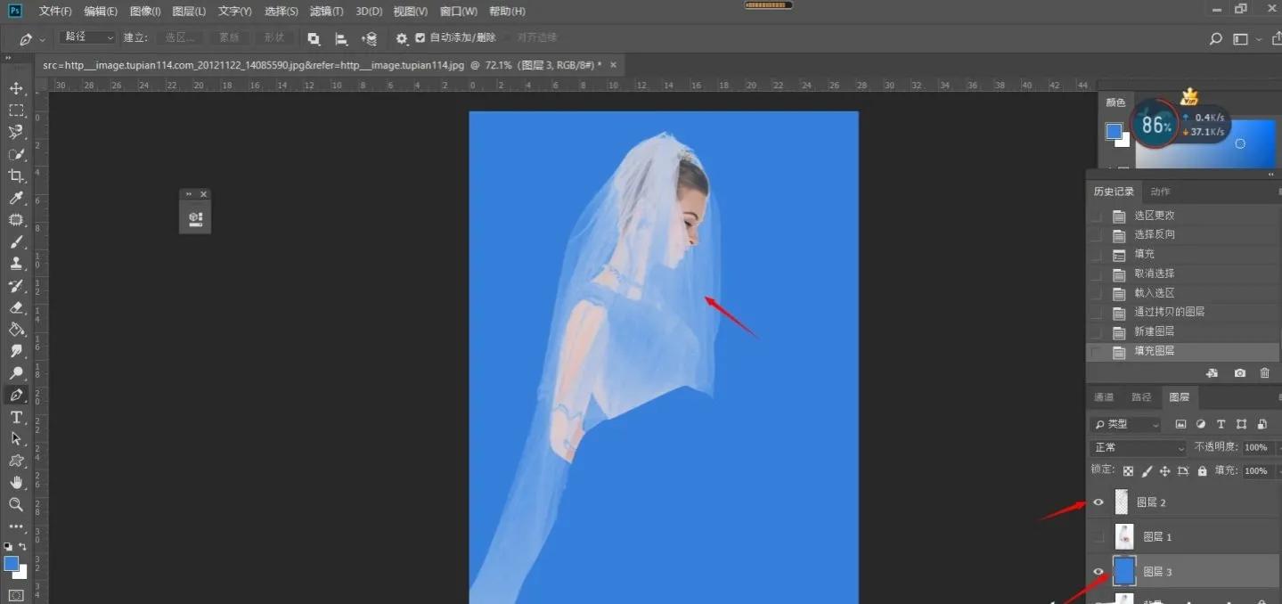 ps白色底怎么抠图？PS通道如何抠白色背景的透明婚纱？