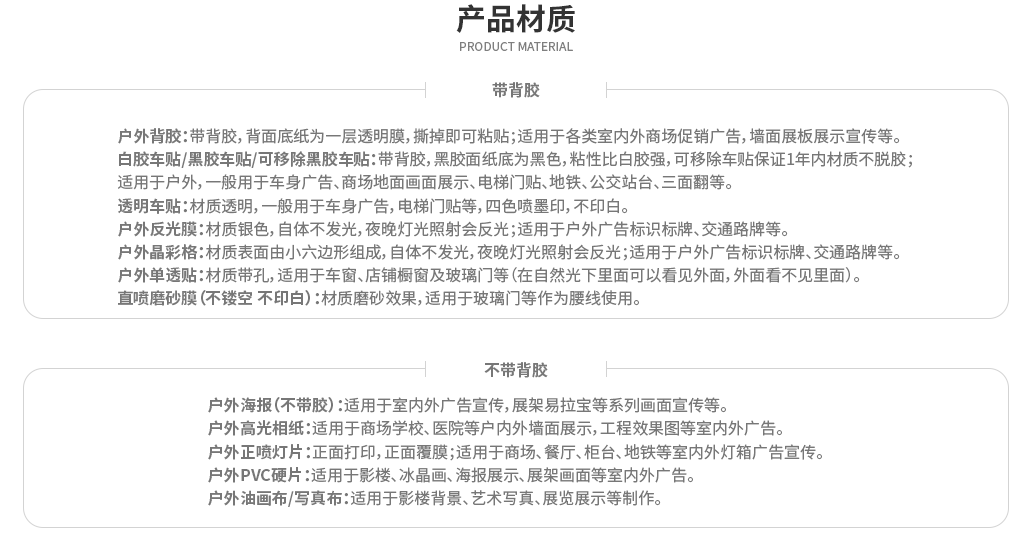 海报印刷材质有哪些种类？室内大幅户外写真广告印刷材质材料介绍