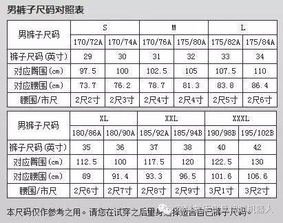 服装尺码表模板（淘宝服装尺码表模板大全)