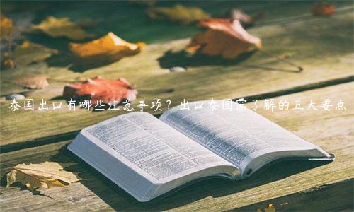 泰国出口有哪些注意事项？出口泰国需了解的五大要点